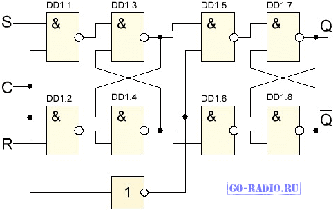Схема двухступенчатого триггера