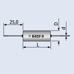 Конденсатор К40У-9 200 в 6800 пф