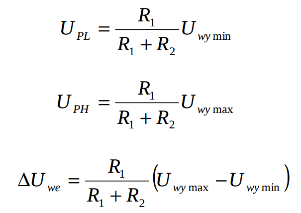 Схема аналогового компаратора с гистерезисом - формула расчета