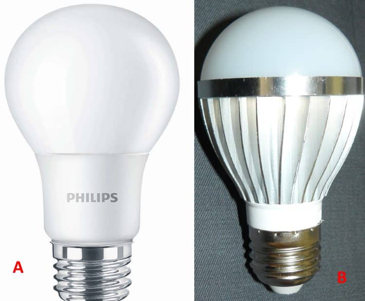Лампа Филипс (PHLIPS); В - дешевое китайское изделие
