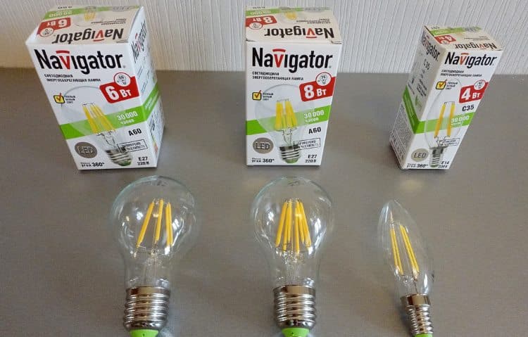Лампочки бытовые Навигатор (Navigator) на светодиодных нитях
