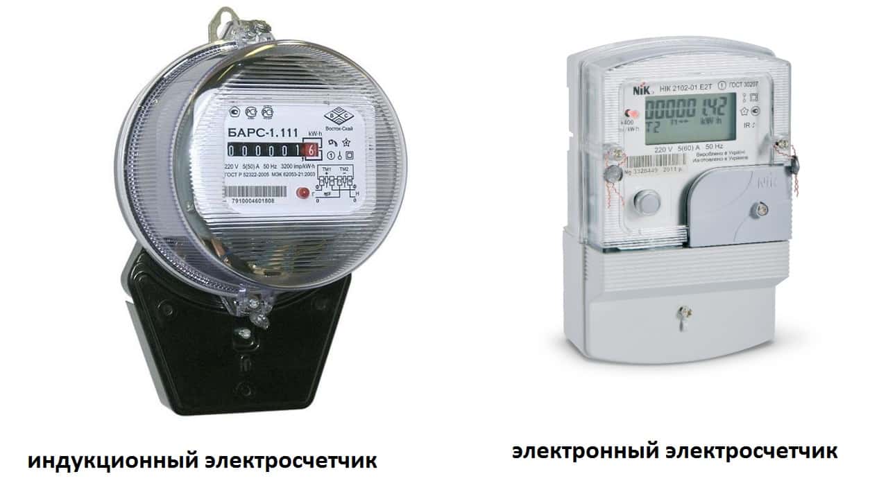 Индукционный и электронный электросчетчик