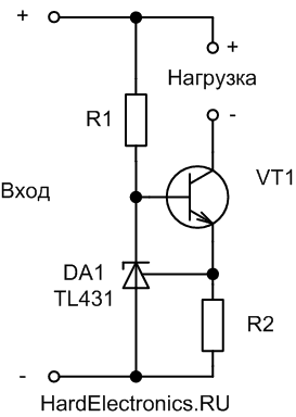 TL431 схема включения для построения стабилизатора тока