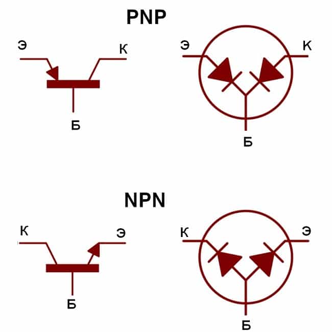 «Диодные аналоги» переходов pnp и npn