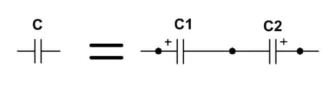 Пример соединения двух электролитов для работы в цепи переменного тока