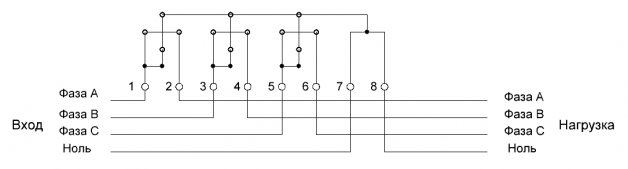 Схема трехфазного счетчика