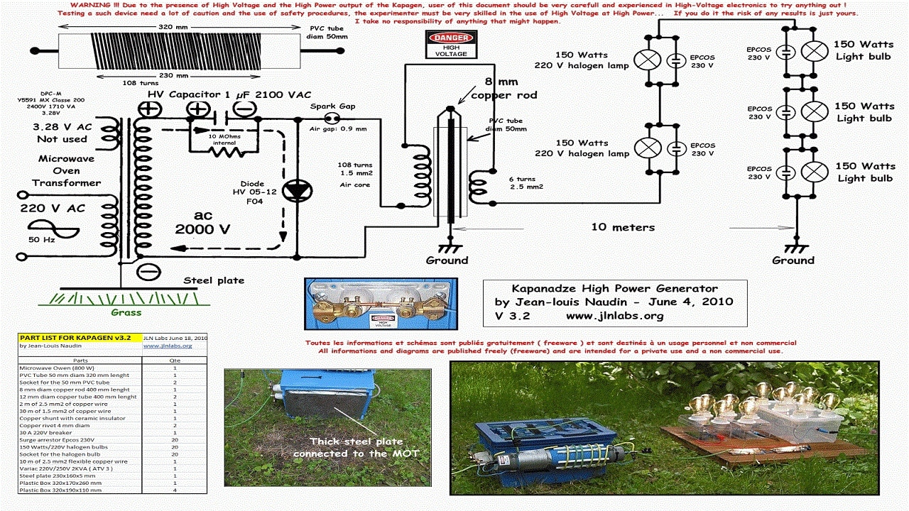 Принципиальная схема генератора Капанадзе