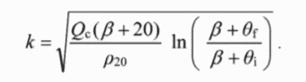 Формула расчета коэффициента k