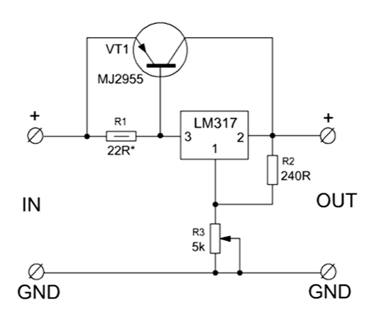 Транзистор и lm317
